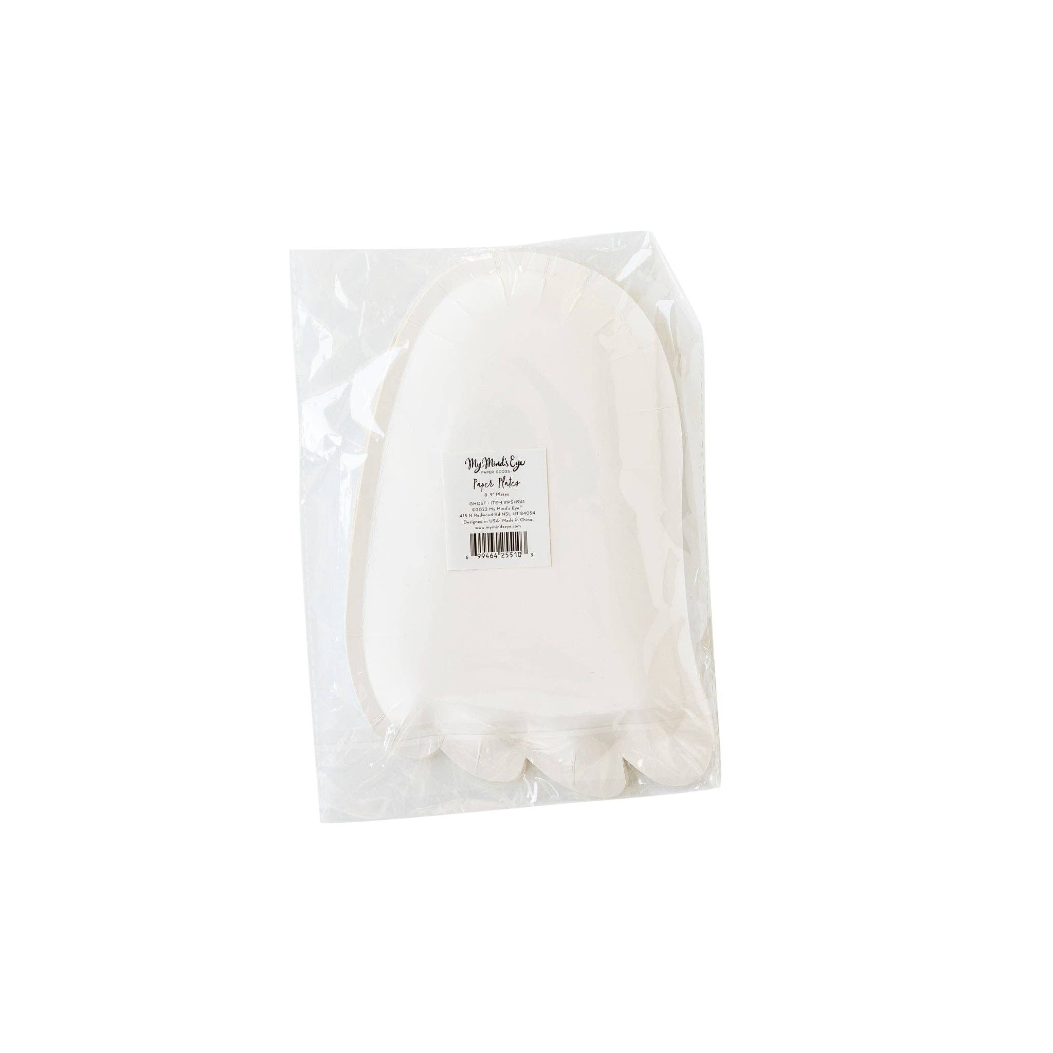 My Mind’s Eye - Wholesale Disposable Plate - PSH941 -  Trick or Treat Ghost Shaped Plate3