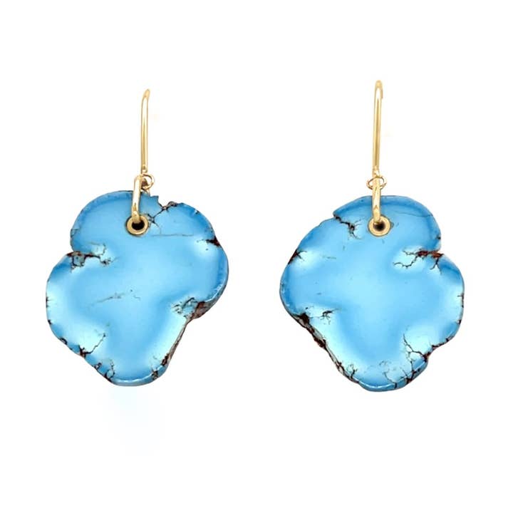 Lavender Golden Hill Turquoise Earrings in 14k gold for wholesale by Emily Amey Jewelry