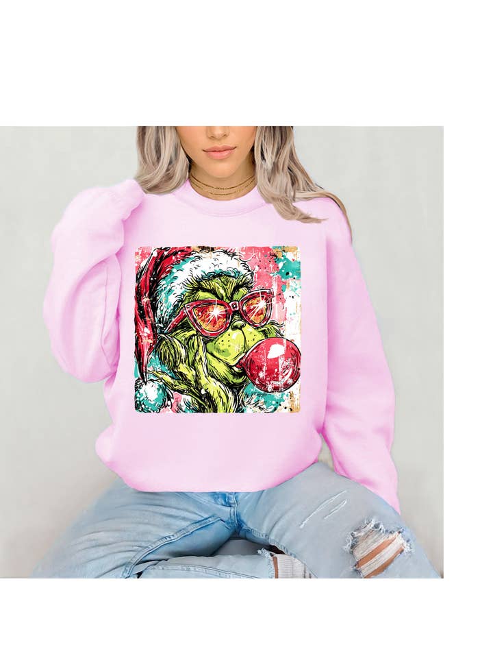 4 little hearts - Wholesale Graphic Sweatshirt - Women's - Grinch bubblegum graphic sweatshirt 2