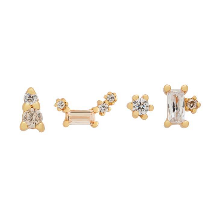 Gatsby Champagne Crystal Earrings Set - 18K Gold Filled and other Purchase Wholesale prosecco miniatures. Free Returns & Net 60 Terms on Faire trending on Faire.