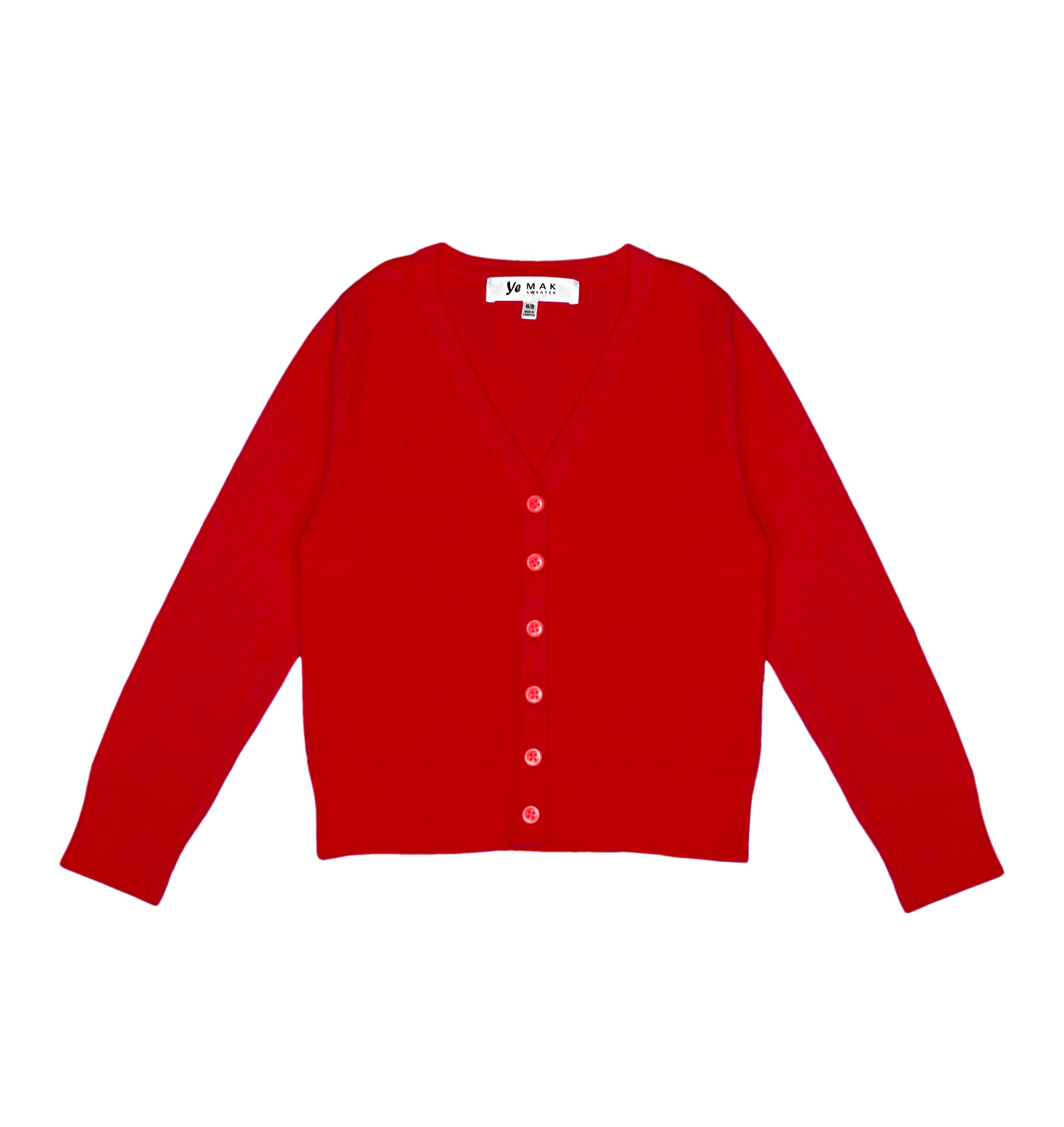 Mak - Wholesale Cardigan - Kids - Girl's Long Sleeve V neck Sweater Cardigan MK5178KID25