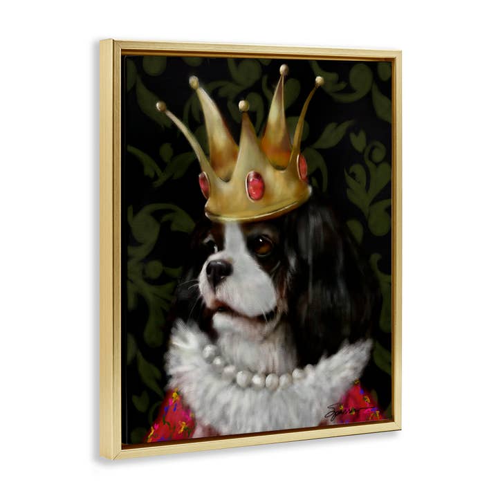 Stupell Industries - Wholesale Wall sign - Queenie Dog with Gold Crown - Framed Wall Art17