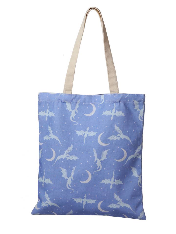 Moonlit Flight Dragon Tote Bag, Reader, Romantasy, Bookish for wholesale by The Bookish Atelier
