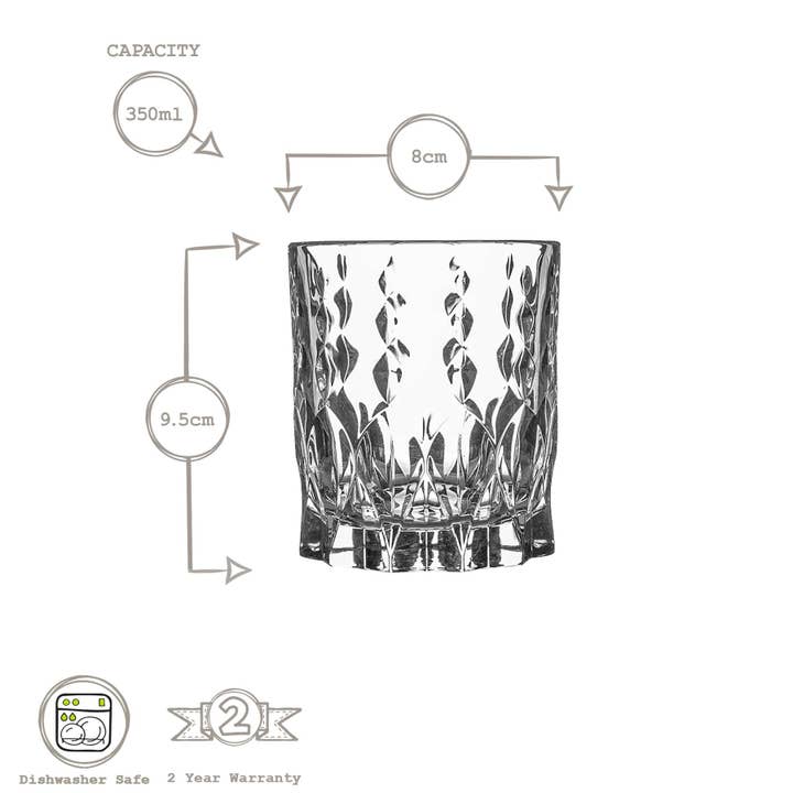 Rinkit Ltd - Wholesale Cocktail/Liquor Glass - RCR Crystal Marilyn Whisky Glass - 350ml