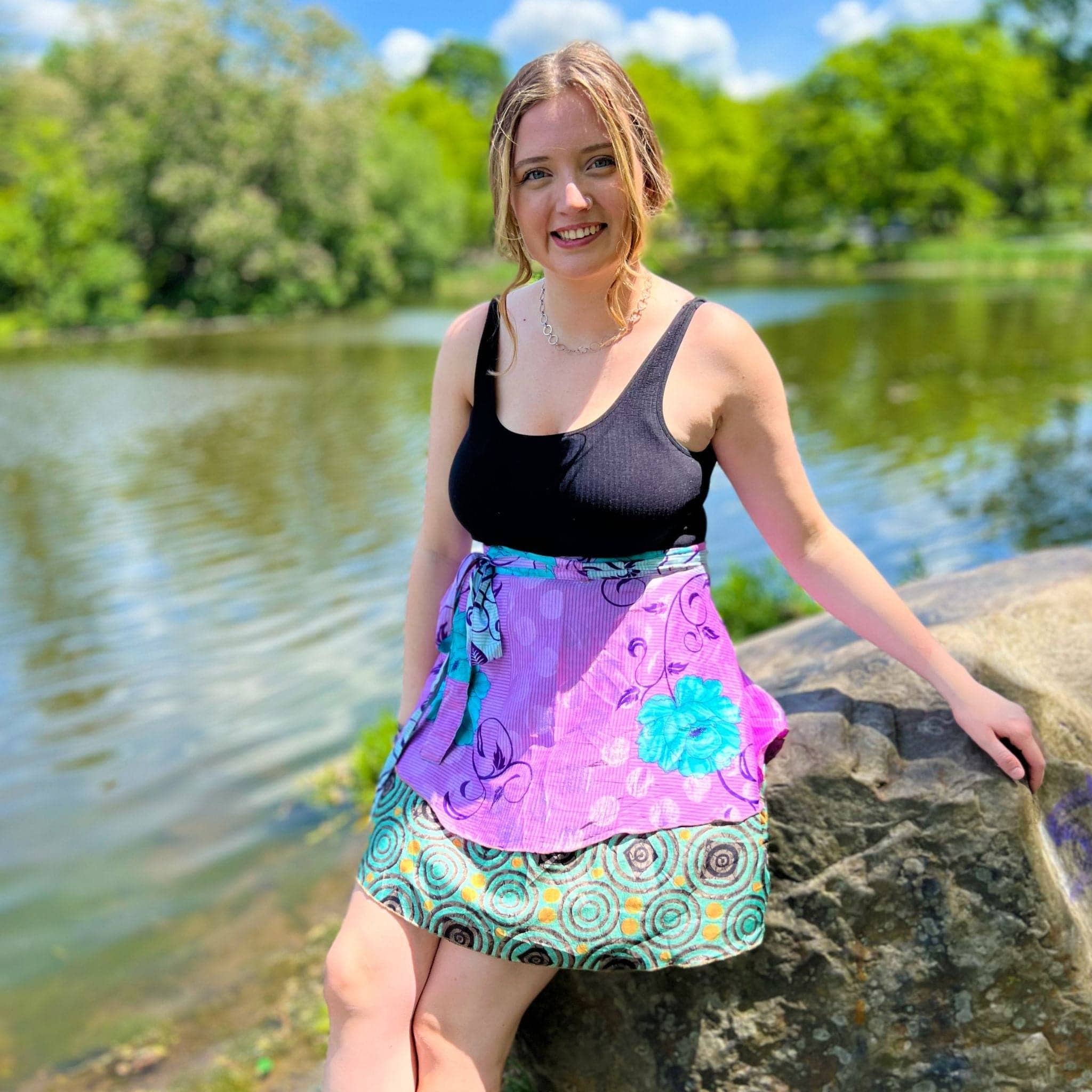 Darn Good Yarn - Wholesale Skirt - Women's - Knee-Length: "Mini" Sari Wrap Skirts27