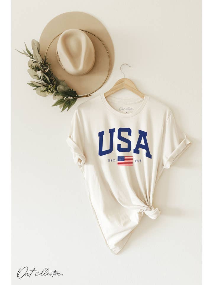 OAT COLLECTIVE - Wholesale Screen Printed T-Shirt - Women's - USA EST.1776 Graphic T-shirt