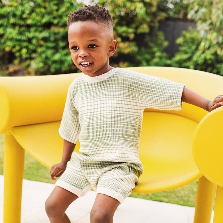 Slouchy Rib Knit Romper - Forest Sage for wholesale on Faire7