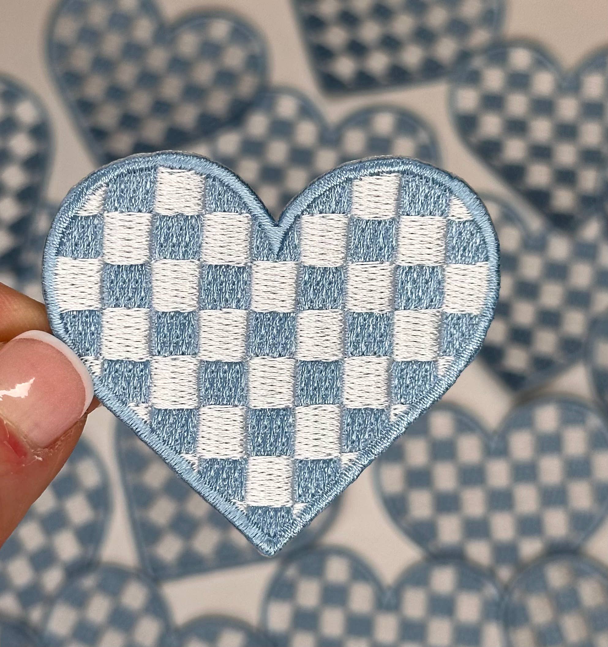 Aloe and Milk Boutique - Wholesale Hat Accessory - Women's - Checkered heart, heart patch, checkered patch, game day8
