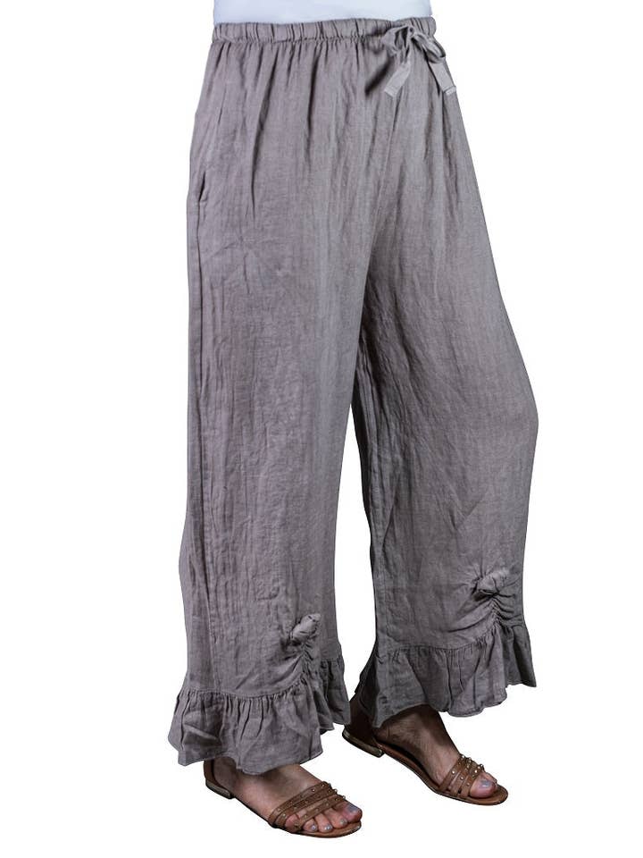 TINA Stephens Italy/Tees By Tina - Venta al por mayor Pantalones - Mujer - Pantalón de lino Desiree Rosette hasta el tobillo (PL158)7