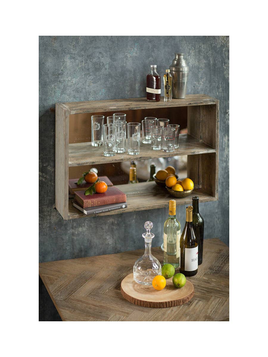 Vagabond Vintage – Engroshandel Vægspejl – Nødlidende Pine hylde Spejl