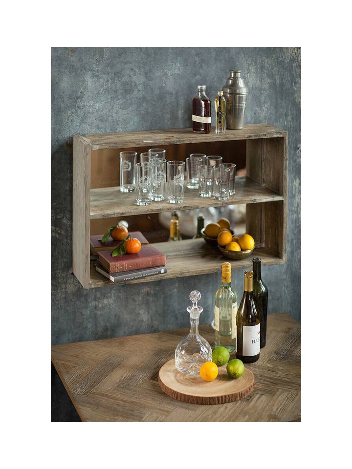 Vagabond Vintage – Engroshandel Vægspejl – Nødlidende Pine hylde Spejl0