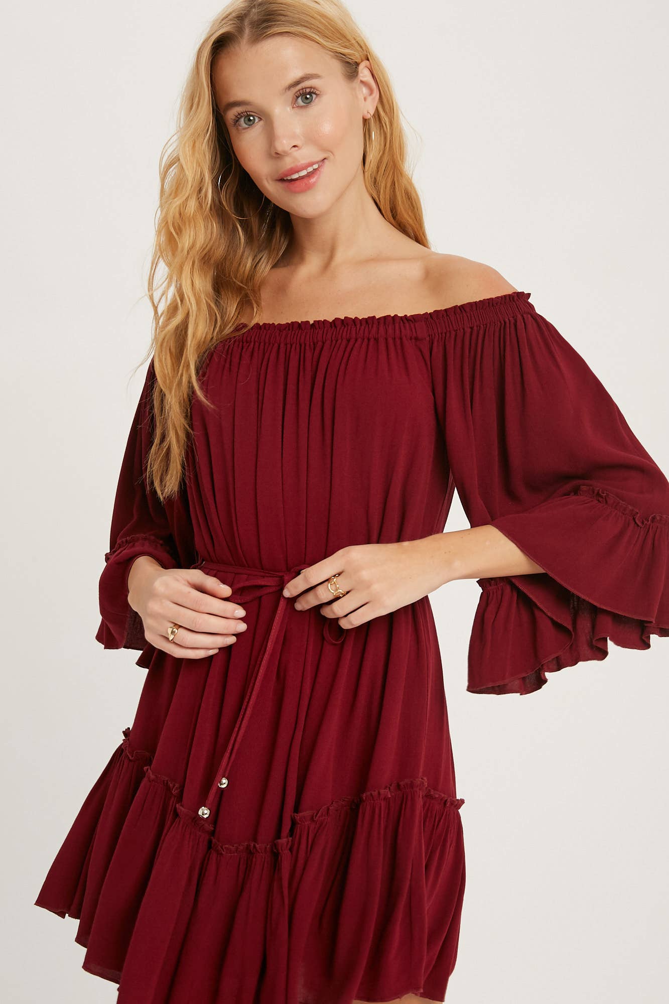 Bluivy - Wholesale Dress - Women's - RUFFLED SOLID BOHO DRESS41