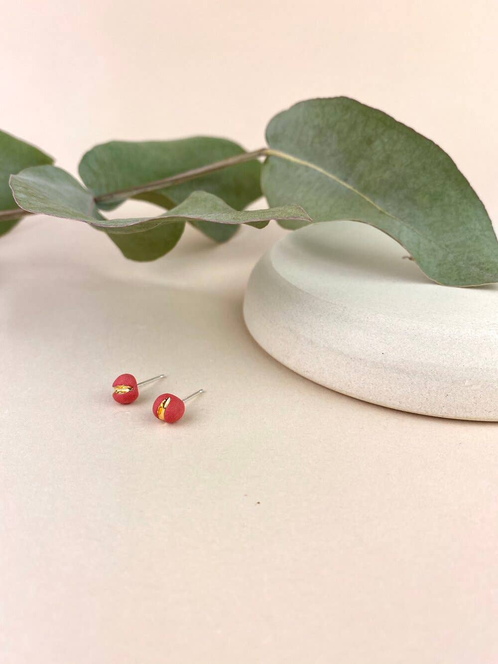 Barrow PDX – wholesale Stud/post earrings – Macaron Studs - Colorful Pigmented Porcelain with Gold4