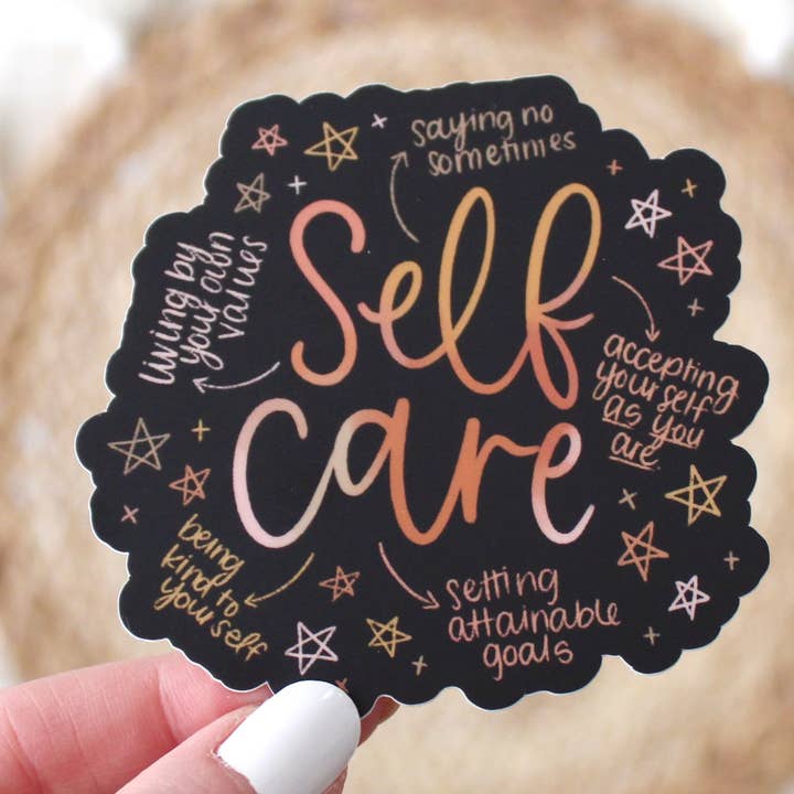 Self Care Sticker, 2.75x2.75in for wholesale by Elyse Breanne Design