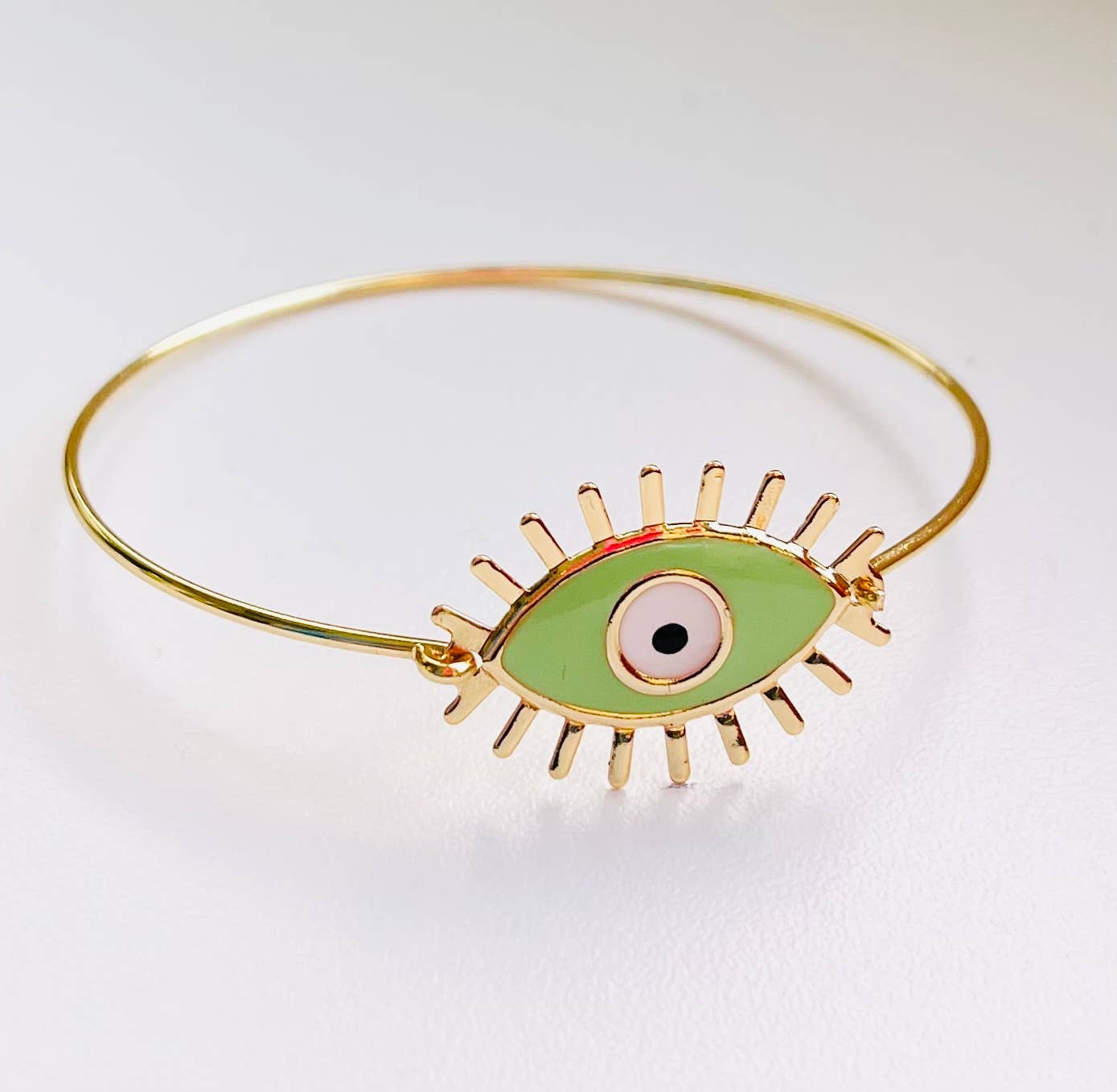 Loli - Wholesale Manchet-armband - Kleurrijke Evil Eye-armband: gerhodineerd/verguld metaal4