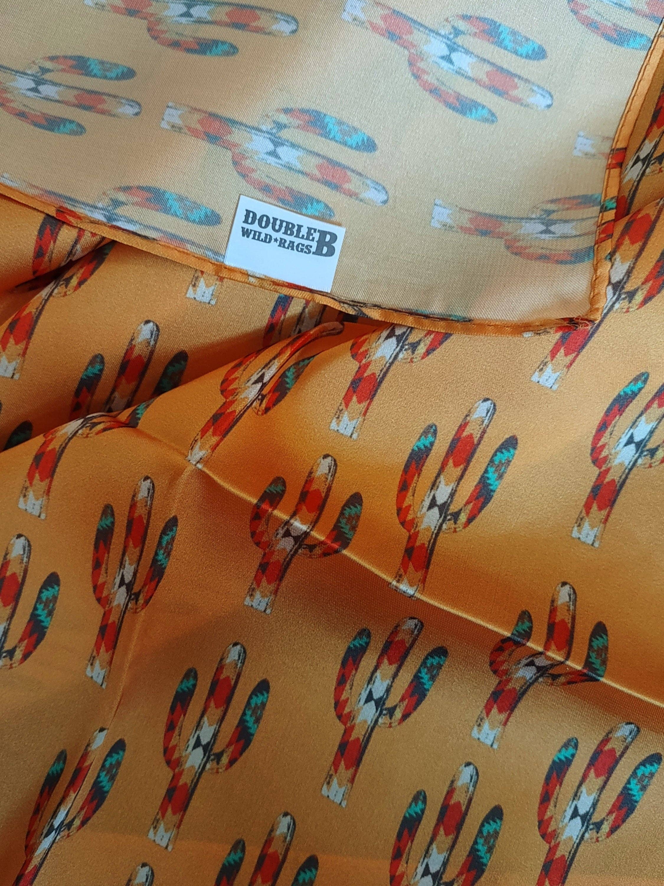 Double B Wild Rags - Wholesale Sjaal - Dames - WILD RAG Donker Mosterd Goud Cactus Cowboy Western Necksjaal Bandana van Double B Wild Rags4