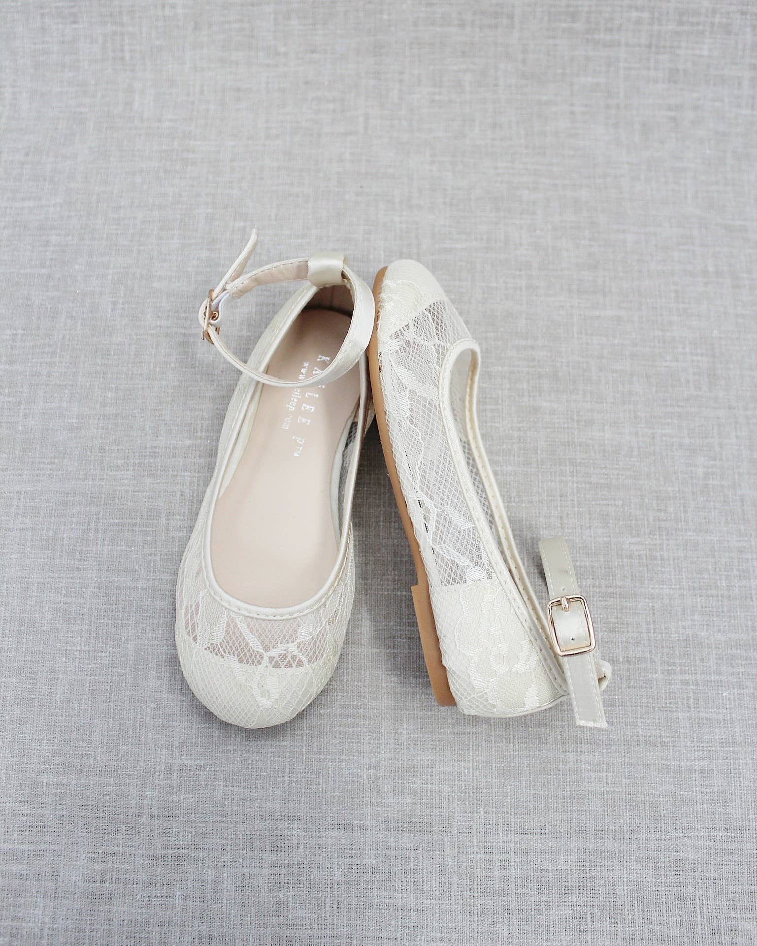 Kailee P. - Wholesale Flats/Loafers - Kids - Lace Ballet Flats with Ankle Strap3