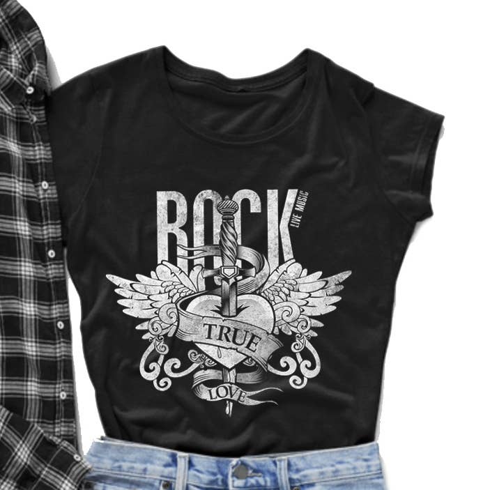 ROCK VINTAGE GRAPHIC WOMEN TEE for wholesale by nobarand