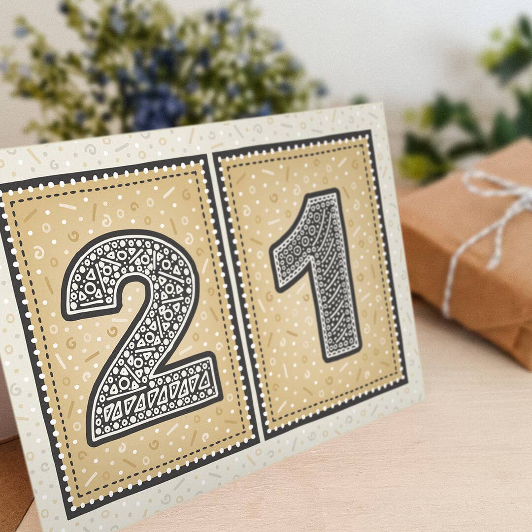 Jess A Little Creative - Wholesale Birthday Card - Unique Gold 21st Birthday Card3