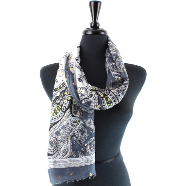 Pretty Persuasions – wholesale Halsduk - Dam – S24024 Fängslande lättviktssjal med guldmetall5