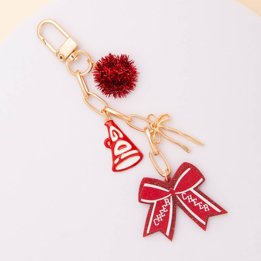 SP Sophia Collection - Wholesale Keychain - Women's - Bag Charm Keychain with Pom Pom and Bow4