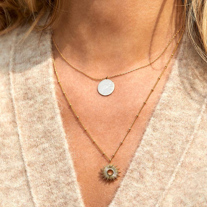 Estella Bartlett - Wholesale Pendant/Charm Necklace - Hammered Disc Pendant Necklace3