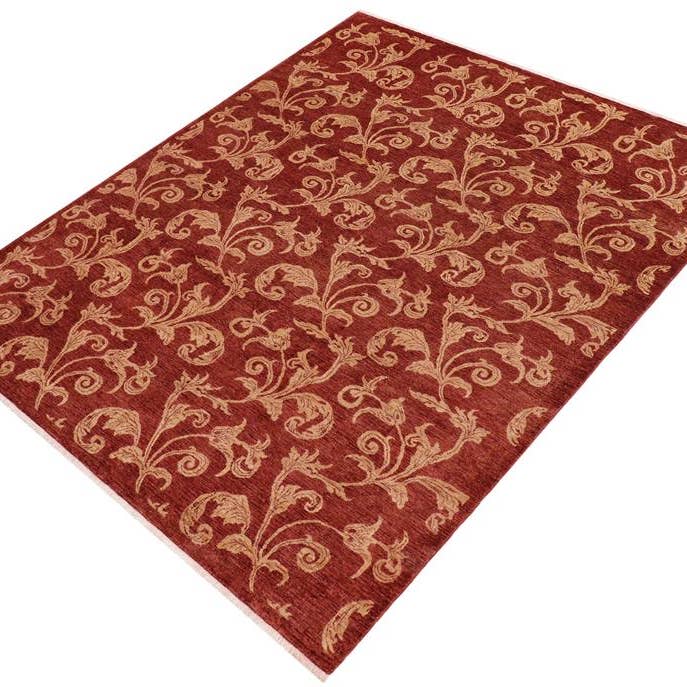 Tapis en laine Shabby Chic Ziegler Geneviev rouge/tan - 8'10'' x 11'5'' pour la vente par Arshs Fine Rugs