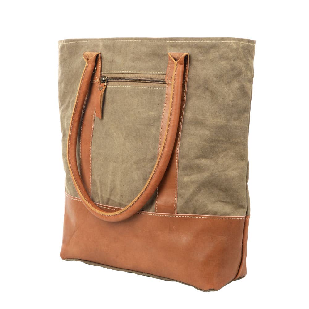 Clea Ray Canvas Bags & Clothing - Wholesale Tote Bag - Women's - Plain Canvas Tote With Leather3