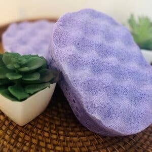Lavender Exfoliating Soap Sponge for wholesale by The Handmade Earth