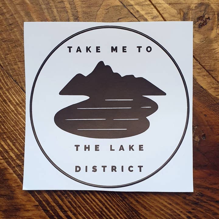Pegatina de vinilo monocromática Llévame a The Lake District para venta al por mayor de Go Your Own Way Apparel