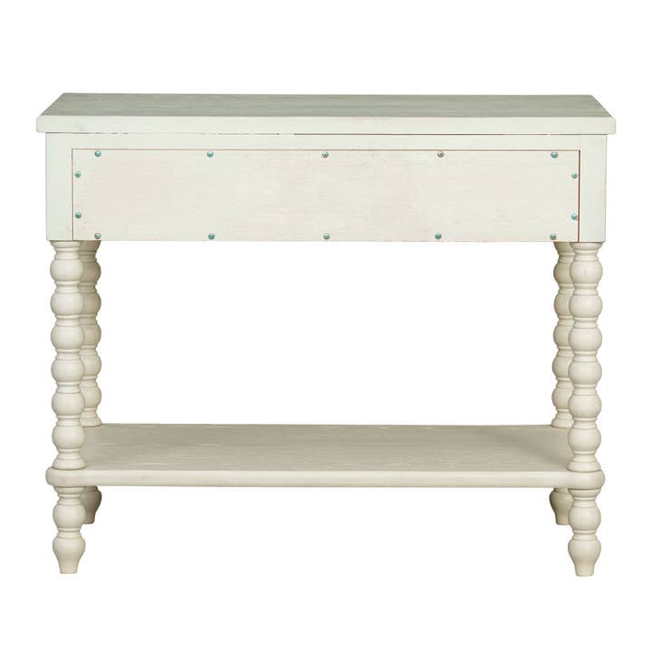 Olliix - Wholesale Side Table - 26"H Large Turned Wood Spindle Nightstand, Antique Cream9