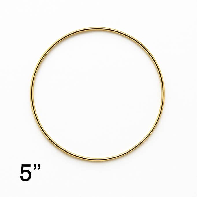 Factory Direct Craft - Wholesale Craft Supplies - Gold Metal Round Craft Ring - Select Size2
