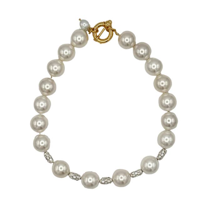 Collana con perle e perle di cristallo/N452 per la vendita all'ingrosso da parte di Timeless Pearly