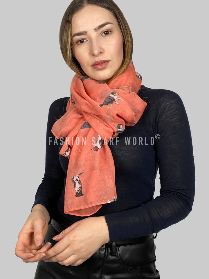 Border Collie Sheep Dog Print Scarf for wholesale by Fashion Scarf World