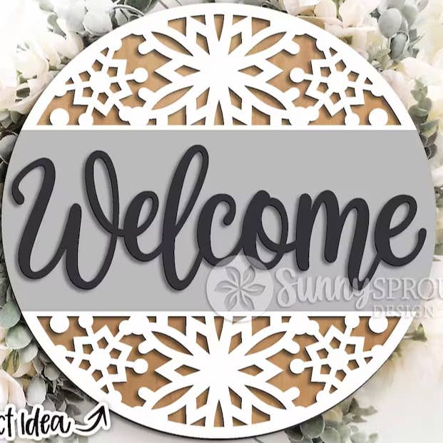 Kate's Blanks - Wholesale DIY Craft Kit - Welcome Snowflake Door Hanger DiY