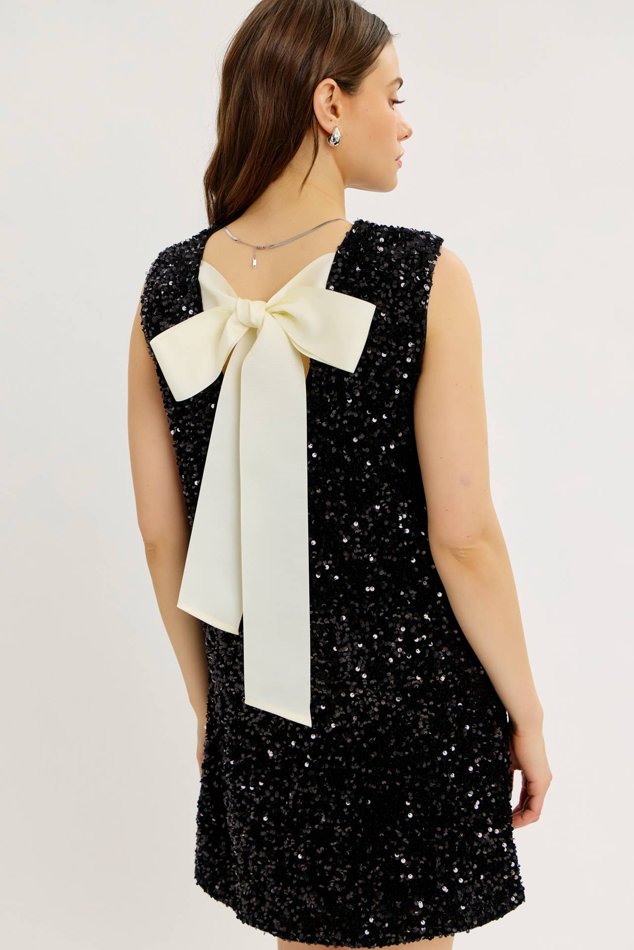 idem ditto - Vente Robe – femme - ROBE EN VELOURS À PAILLETTES MAGIQUES DE FÊTE AVEC RUBAN CONTRASTÉ AU DOS34