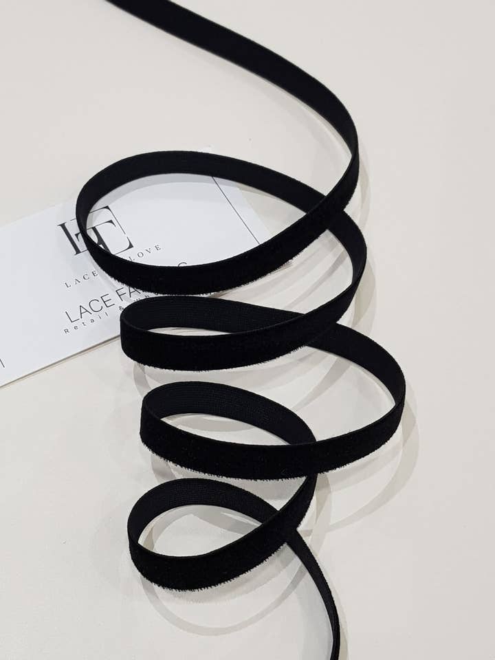 Svart elastiskt sammetband per meter HDS002 för wholesale av Lace To Love