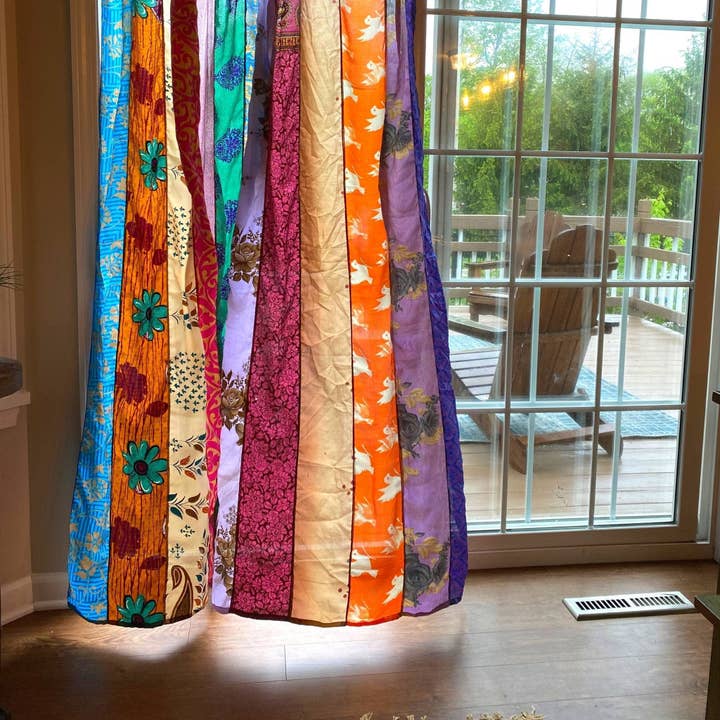 Darn Good Yarn - Wholesale Curtain - Rainbow Oasis: Recycled Sari Curtains4