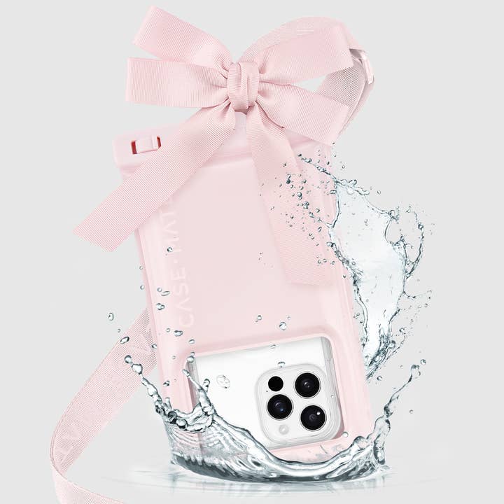 Ballet Pink Bow Waterproof Floating Pouch for wholesale on Faire