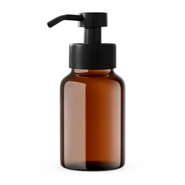 Ambrosia Soap Company - Wholesale Soap Dispenser - Naked Amber Glass Foaming Dispenser 8oz
