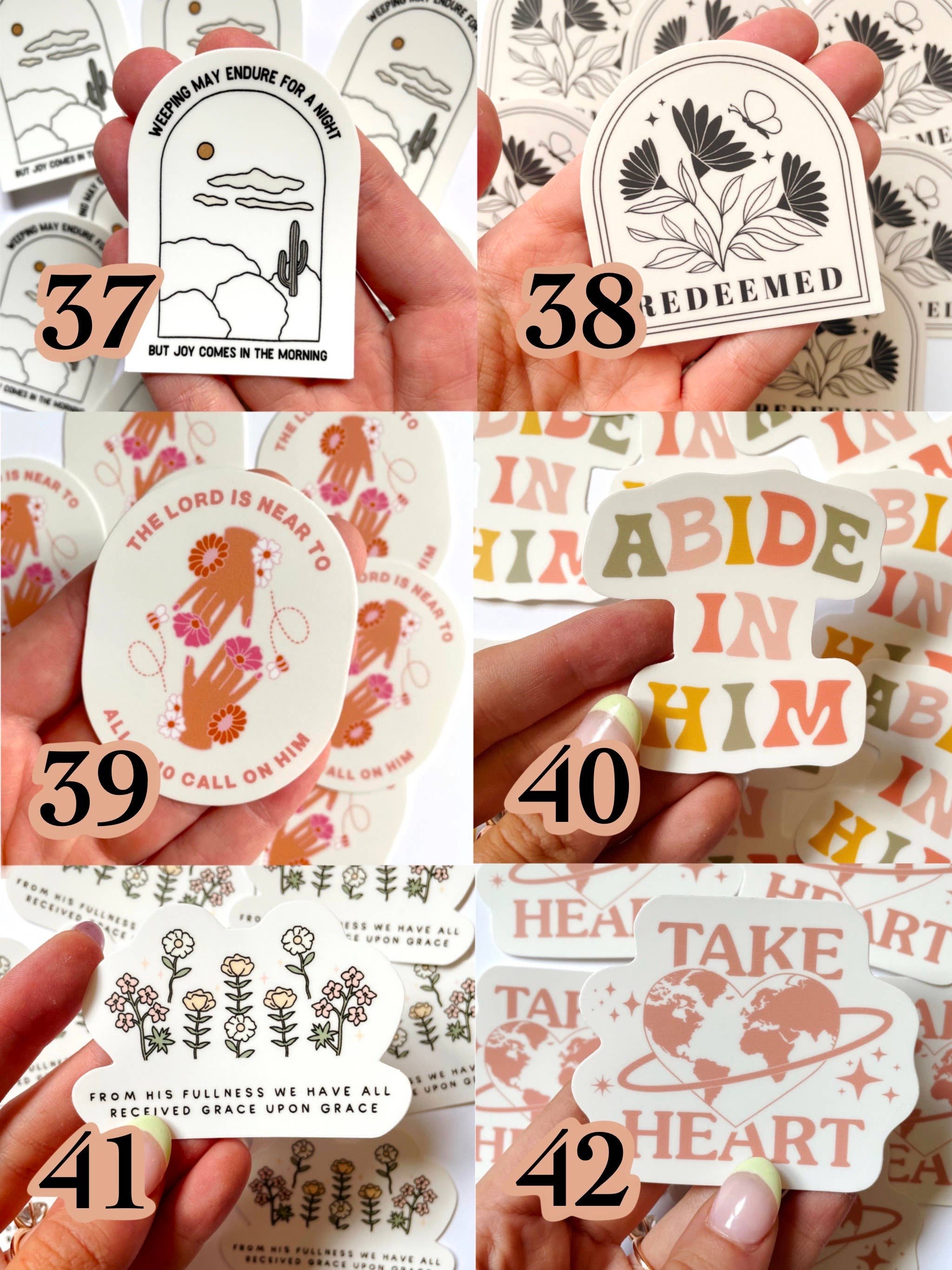 Brianna Collins Designs - Vente Autocollant - Pack d'autocollants en vinyle chrétien à construire vous-même | Faith Stickers7