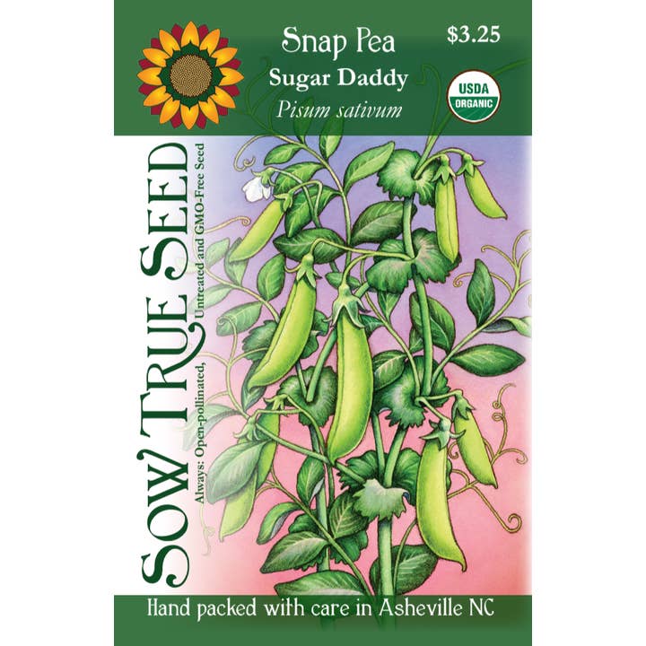 Sow True Seed - Wholesale Beans - Snap Pea Seeds - Sugar Daddy, ORGANIC1