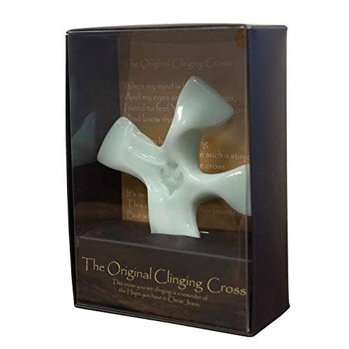 Village Gift Importers - Wholesale Wall Cross - Glacier Blue Clinging Cross