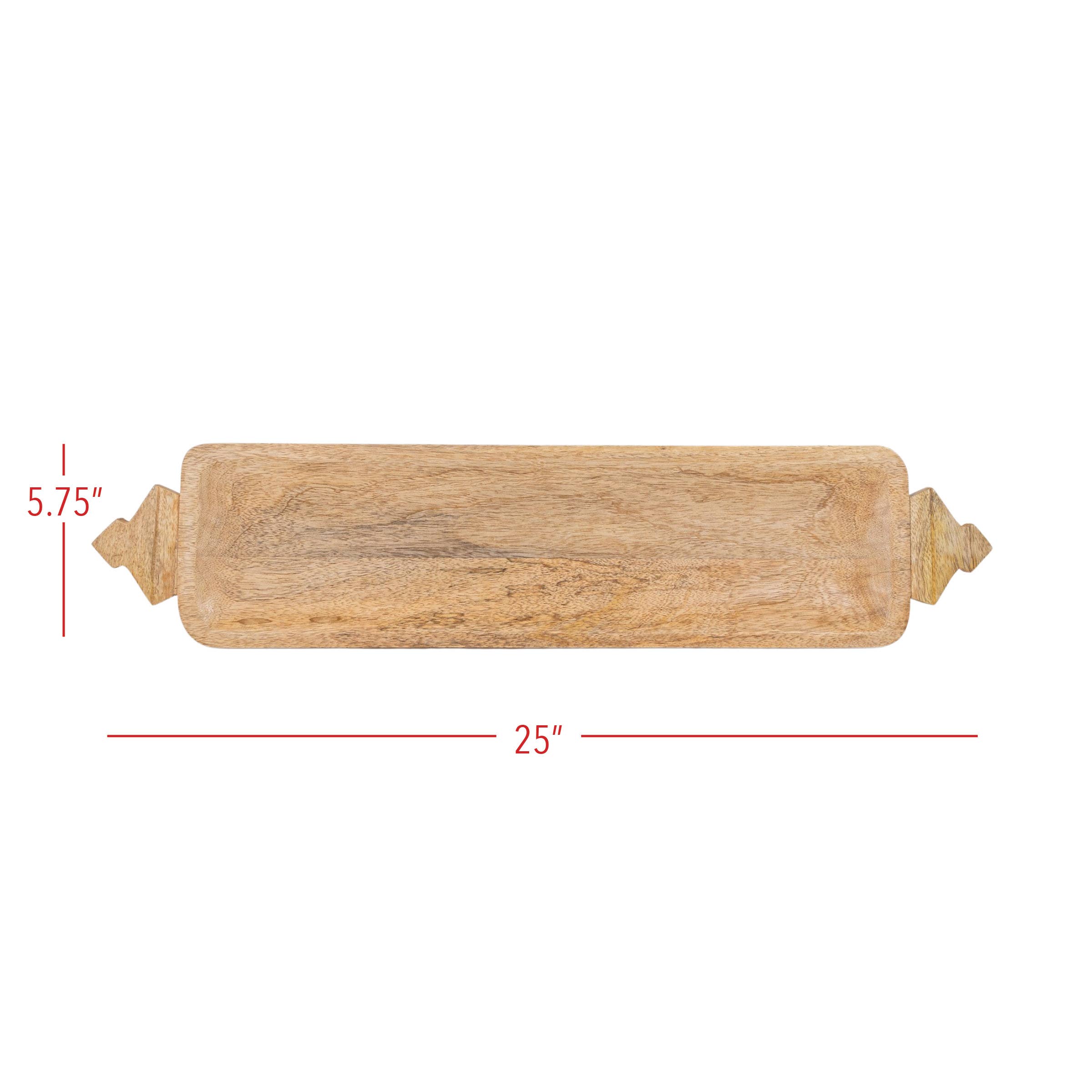 Foreside Home & Garden - Wholesale Serving Tray - Parat Carved Handle Serving Tray Natural Mango Wood8