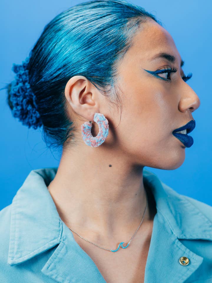 Itty Bitty Sunset Hoops in Cotton Candy for wholesale by Seraphtive LLC