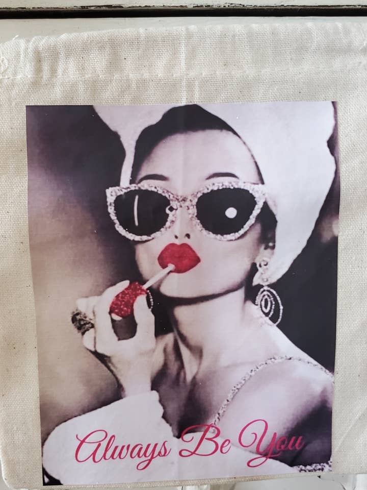 Cotton Canvas Draw String Gift Bag Always Be You for wholesale by Little Heart Designs