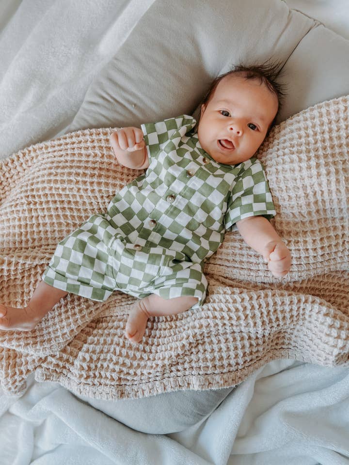 SIIX Collection - Wholesale Top & Short Set - Kids - Lime Checkerboard / Organic Finley Set (Baby - Kids)
