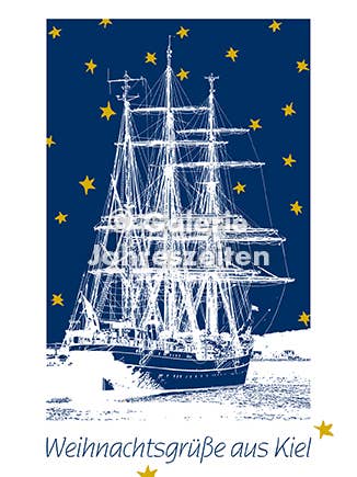Kiel Gorch Fock "Weihnachtsgrüße aus Kiel" für den Großhandel von Karen Utermann Galerie Jahreszeiten
