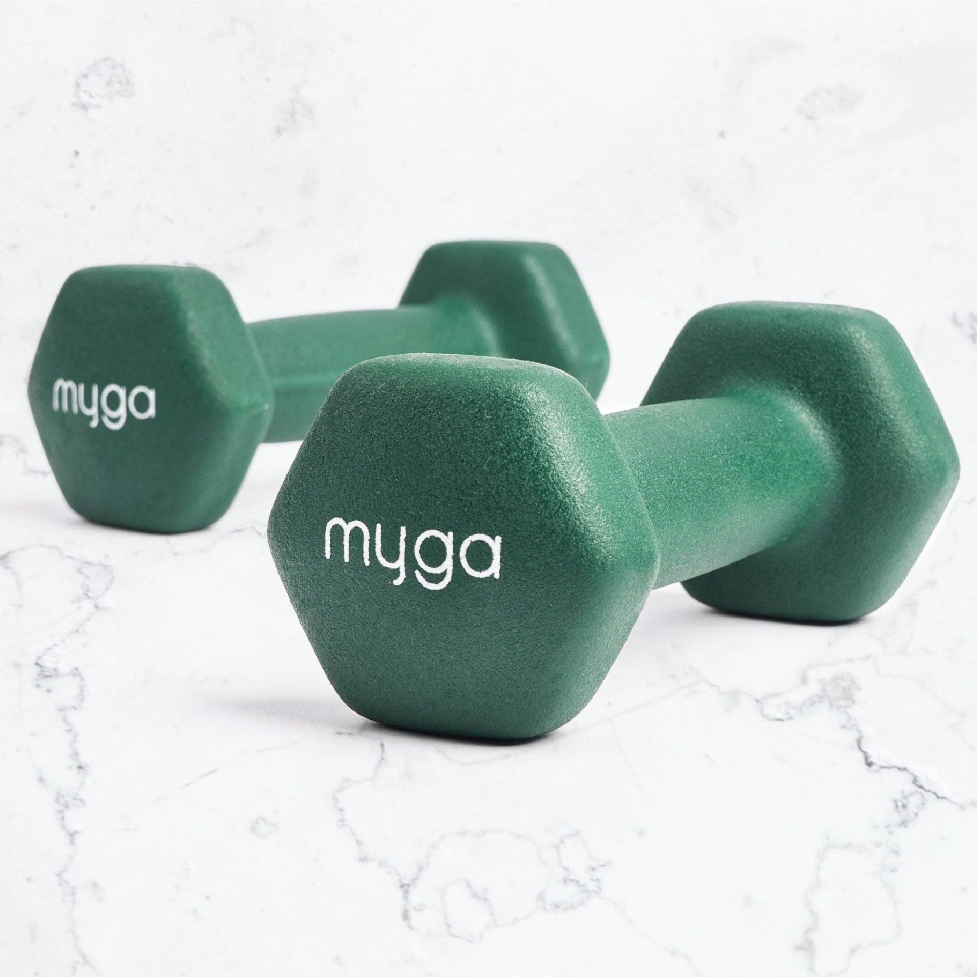 Myga Europe - Wholesale Fitness Equipment - Hexagonal Dumbbells (pair) - 1kg - Dark Green2