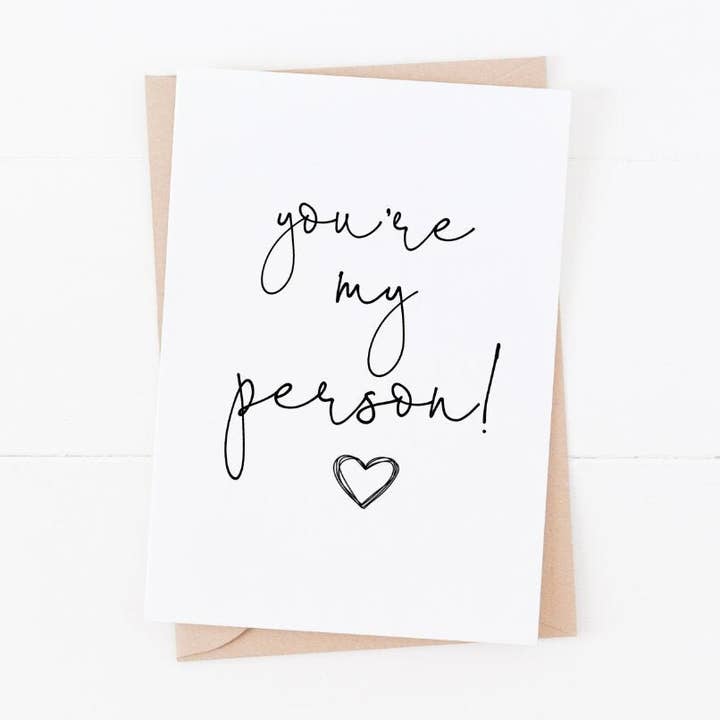 Tu es ma personne | taille A6 | Carte d'anniversaire | Main Le-239 pour la vente par Love Flora Studio